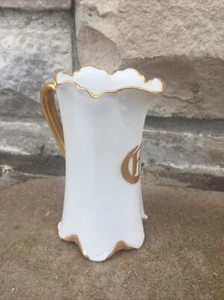 Vintage Haviland Limoges Hand Painted Small Pitcher, gold trim- France 4” Tall - Picture 1 of 6