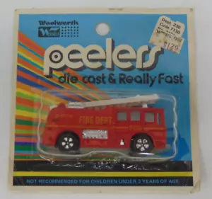Peelers Diecast Fire Engine Ladder Truck dept rescue Woolworth Woolco Toy Carded - Picture 1 of 3