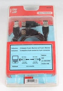 Hama Kabel FireWirer Set Anschluss-Kabel IEEE1394 6-pol. 4-pol. auf 6pol 4pol - Bild 1 von 2