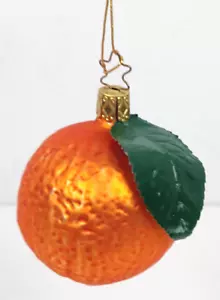 Vintage Orange Obst Zitrus Glas Ornament 2,5" Germany Inge Glas Alte Welt - Bild 1 von 5