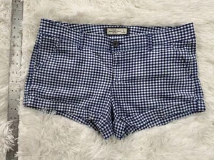 AMBERCROMBIE & FITCH Blue White Gingham Shorts Size 8 - Picture 1 of 5