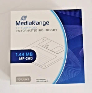 10 MediaRange  Disketten 3,5" 1,44MB MF2HD Floppy Disk DOS formatiert MR200 neu - Afbeelding 1 van 3