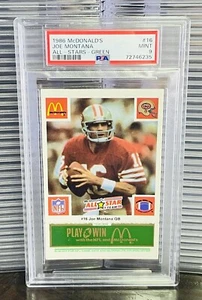 Joe Montana 1986 McDonald's 49ers Green Tab Jumbo Card PSA 9 MINT LOW POP - Picture 1 of 2