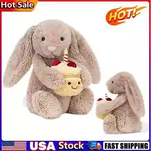 Bashful Beige Bunny Birthday Bunny by Jellycat Cute Soft Stuffed Animal Toy🔥 - Picture 1 of 9