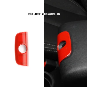 Central Armrest Box Keyhole Cover Trim Decoration for Jeep JK Wrangler 11-17 Red - Picture 1 of 9
