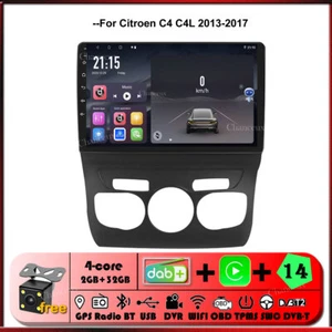 10"Android 14 Autoradio Stereo Carplay GPS SAT Navi DAB For Citroen C4 C4L 13-17 - Picture 1 of 13