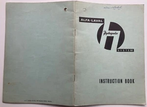 ALFA LAVAL HYDRAPULSE SYSTEM MILKING MACHINE INSTRUCTION BOOK CLUSTER CLAW 1960s - Picture 1 of 4