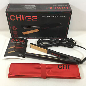 Chi G2 GF1595A Black Ceramic Titanium Infused Hairstyling Flat Iron Used