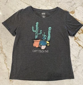 THE PRINT SHOP GRAPHIC TSHIRT CHARCOAL GRAY SIZE LARGE CACTUS CANT TOUCH THIS - Picture 1 of 8