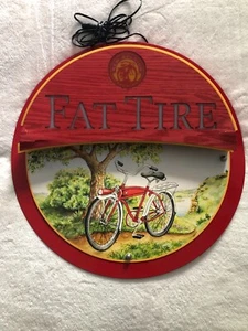 Fat Tire New Belgium Tin Metal Sign Round Beer Sign Man Cave Vntg 18 in. dia - Picture 1 of 10