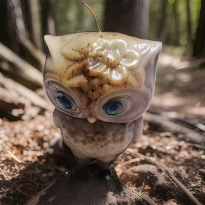 Винтажная свеча сова с голубыми глазами — никогда не горела — 5,5 дюйма в высоту - Изображение 1 из 4