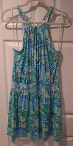 Lilly Pulitzer Shirelle Skirted Romper Halter Multi Via Parigi Size XL - Picture 1 of 7