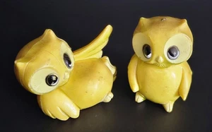 Vintage Zelluloid anthropomorphe Eule Figuren Set (2) MCM - Bild 1 von 7