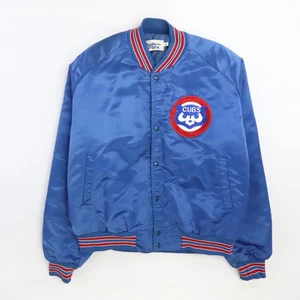 Giacca bomber vintage Chicago Cubs linea gesso raso taglia XL MLB - Foto 1 di 18