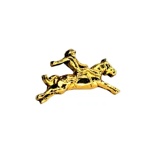 Spilla cravatta vintage cowboy equitazione cavallo tono oro - Foto 1 di 4