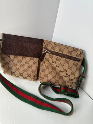 Auth Gucci GG Canvas Monogram Waist Belt Bum Bag Sherry Brown 11M012480012 - Image 1 of 4