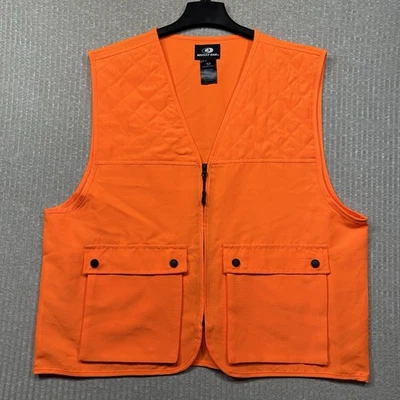 Mossy Oak Men's Zip Front Hunting Vest Hiking Outdoor Blaze Orange Size S/M - Image 1 of 4