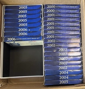 Sale Lot of 26 USA MINT CLAD   PROOF SETS 2000,01,02,04,05,06 - Picture 1 of 2