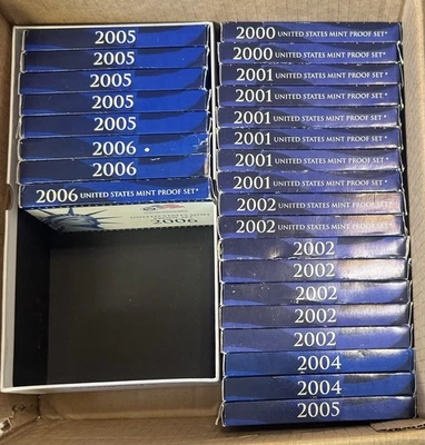 Sale Lot of 26 USA MINT SILVER PROOF SETS 2000,01,02,04,05,06 - Image 1 of 2