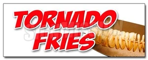 CALCOMANÍA DE PAPAS FRITAS TORNADO pegatina corte en espiral frito en un palo patatas - Imagen 1 de 1