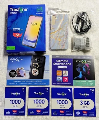 Samsung Galaxy A25 5G 6GB/128GB + 1 Year Tracfone 1500 Min/4500 Text/4.5GB Data - Image 1 of 4