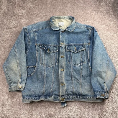 Chaqueta de mezclilla envejecida Venezia de colección cinturón trasero ajustable talla 18/20 ropa de calle Foto 1 de 4