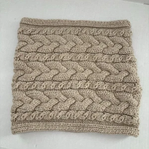 Sciarpa Gap misto lana cavo maglia cappuccio scaldacollo beige Snood Boho Cottagecore - Foto 1 di 10