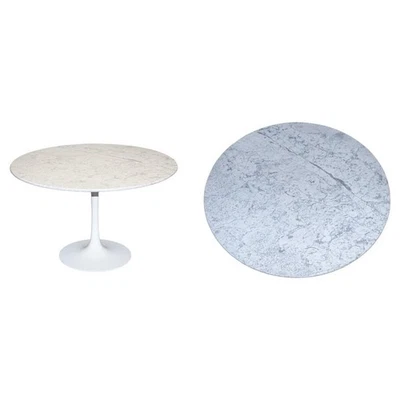 VINTAGE 1960s ARKANA TULIP DINING MARBLE TOP TABLE BY MAURICE BURKE - Image 1 of 4