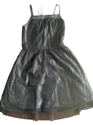 Vestido novo com etiquetas Abercrombie infantil feminino preto/brilho tamanho 11/12 era 49,95 - Imagem 1 de 4