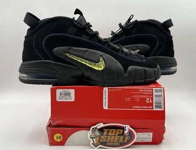 DS New Nike Air Max Penny Hardaway 1 All Stat 2014 Size 12 Authentic Black Retro - Image 1 of 4
