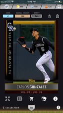 2015 Topps Bunt Player Of The Week Carlos Gonzalez Rare Digital Insert 1902cc