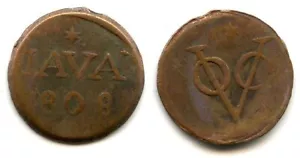 Copper duit issued by VOC (the Dutch East India Company), 1808, Java, Netherland - Picture 1 of 1
