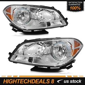 Conjunto de faros para Chevy Malibu 2008-2012 carcasa cromada par de lentes transparentes - Imagen 1 de 10