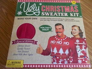 ¡NUEVO! "Haz tu propio suéter de Navidad feo"" talla M suéter rojo*decoraciones - Imagen 1 de 4