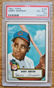 1952 Topps PSA 4.5 VG-EX+ #193 Harry Simpson Rookie Card Cleveland Indians