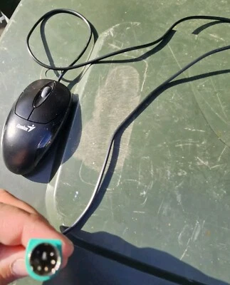 Genius USB Optical Mouse Wired Corded Scroll Wheel Genuine Black GM-04003 Vtg - Image 1 of 4