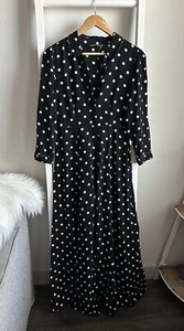 Zara Polka Dot Maxi Shirt Dress XS - Picture 1 of 5