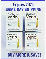 One Touch VERIO Test Strips 200 Glucose Diabetic 4 sealed boxes of 50 exp 08/23