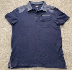 Camisa Polo Rock & Republic Para Hombre Grande Imitación Denim Azul Cremallera Bolsillo Desteñido - Imagen 1 de 13