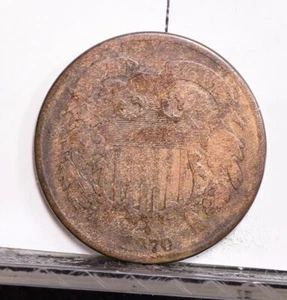1870 Two Cent Piece - AG Details, Cleaned (#56784-K) - Picture 1 of 8