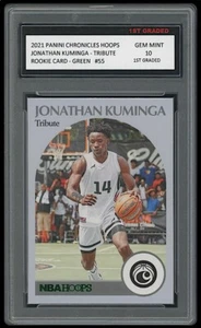 Tarjeta de novato Jonathan Kuminga 2021 Panini Chronicles Hoops verde primer grado 10 RC - Imagen 1 de 1