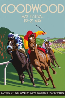 Arte de pared Goodwood Racing en el hipódromo más hermoso del mundo - PÓSTER 20x30 Foto 1 de 4