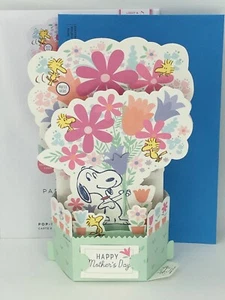 Hallmark Mother's Day Card ANY MOM Snoopy Paper Wonder Light Sound POP-UP - Picture 1 of 4