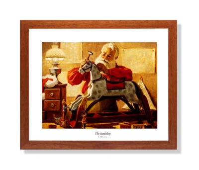 Cuadro de miel de 16x20" de taller de Papá Noel y ayudantes de elfos Foto 1 de 3