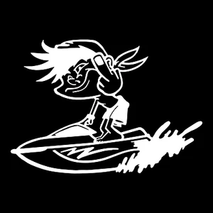 Rude Jet Ski Rider Giving Finger Car Truck Window Laptop Vinyl Decal Sticker. - Bild 1 von 2