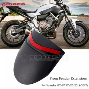Black Front Fender Mudguard Splash Extension For Yamaha MT07 MT/FZ-07 2014-2017 - Picture 1 of 7