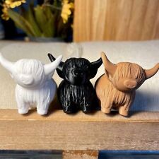 Office Cow Ornament Highland Cow Decor Funny Highland Cow Highland Cow Figurine