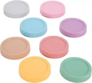Wide Mouth Mason Jar Lids -  8PCS Colored Mason Plastic Lids Wide Mouth, Leak Pr - Picture 1 of 7