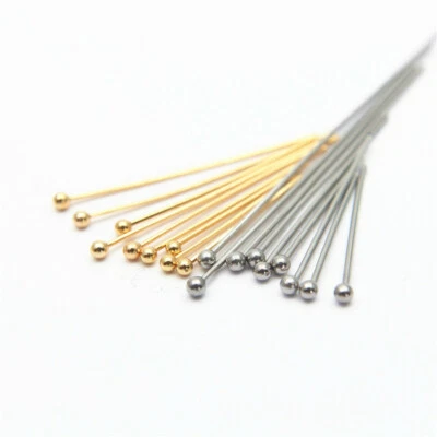 200 piezas pasadores de bola de acero inoxidable 20/25/30/35/40 mm pasadores de cabeza de bola hallazgos artesanías Foto 1 de 4