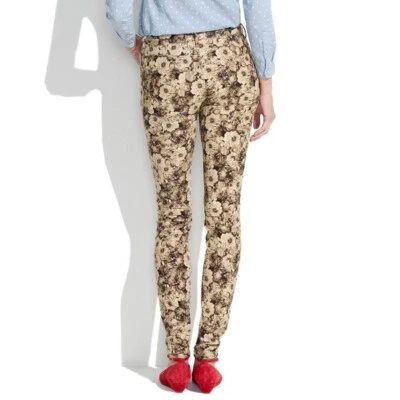 Pantalones Madewell ajustados con cordones para mujer 31 tostados estampado floral bolsillos de pana Foto 1 de 4